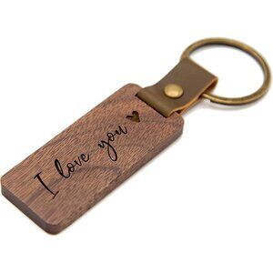 Keychain - Engraved Wooden Keychain Key Chain Birthday Gift, 5th Year Wedding An